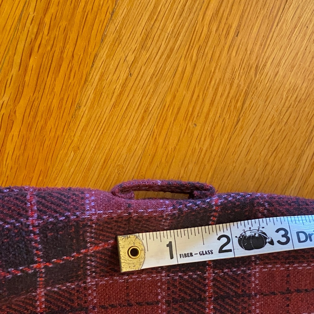 Chaps Plaid Trench Coat - Burgundy and Black size large - Picture 14 of 16